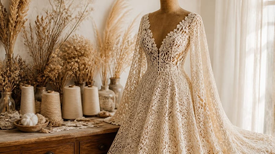 Abiti da sposa crochet, la nuova tendenza che unisce romanticismo bohémien e artigianalità