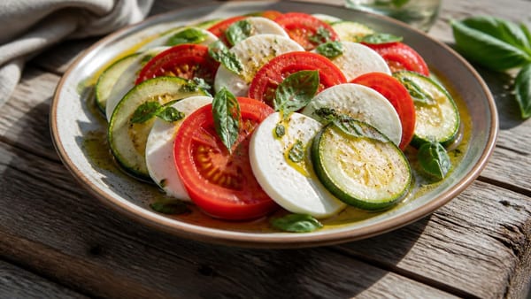 Caprese di zucchine: molto più saziante e meno calorica della versione classica