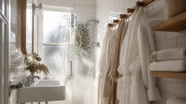 Ordine e comfort: dove appendere gli accappatoi in un bagno piccolo