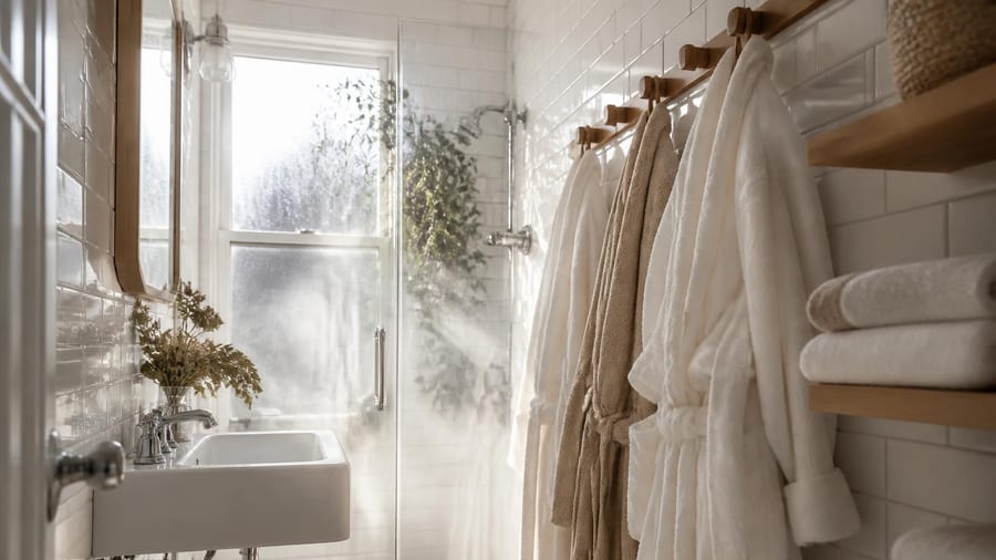 Ordine e comfort: dove appendere gli accappatoi in un bagno piccolo