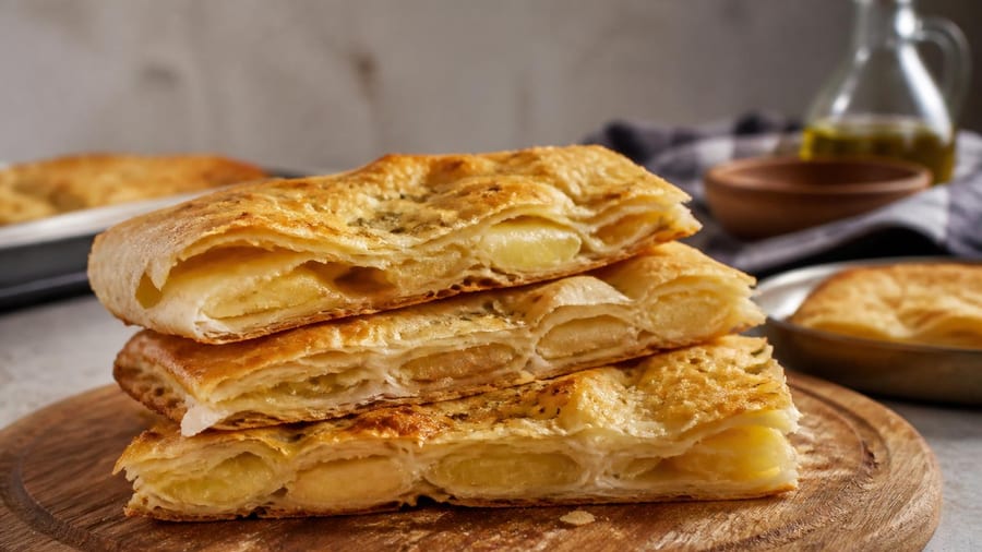 Focaccia sfogliata con patate e formaggio: facile da preparare, golosa da gustare
