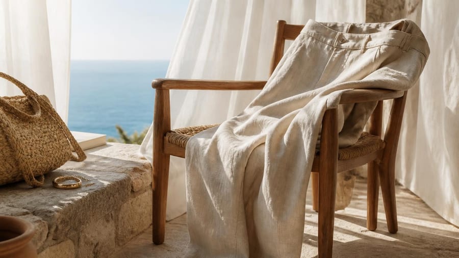 I pantaloni in lino di Serena Autieri a 50 anni si indossano così (anche in versione low cost by H&M)