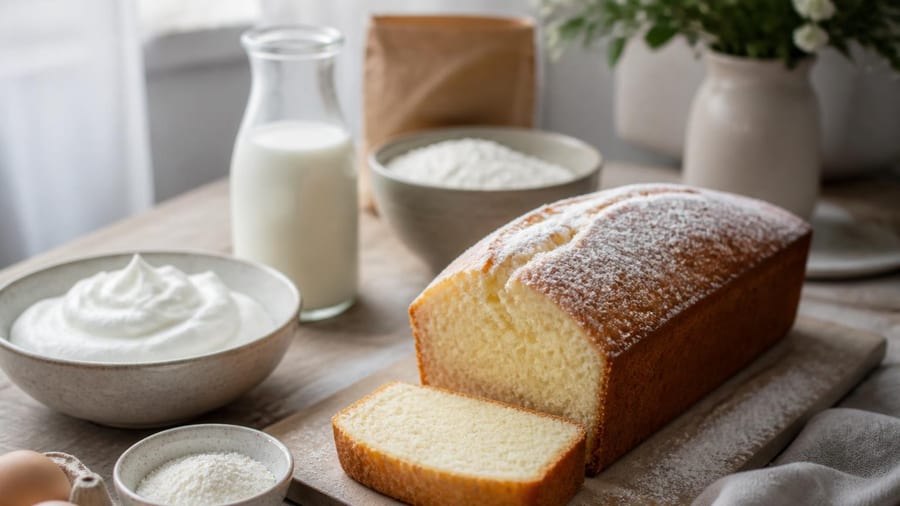 Plumcake bianco di riso, albumi e latte